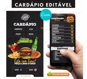 Cardápio Digital Lanchonete/ Pizzaria (Editável No Celular)